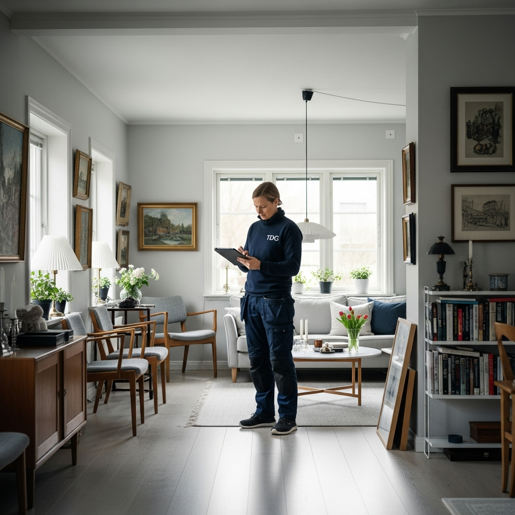 Medarbetare från Tömma Dödsbo Göteborg utför en professionell värdering av bohag i Trollhättan för att sänka kundens kostnad.