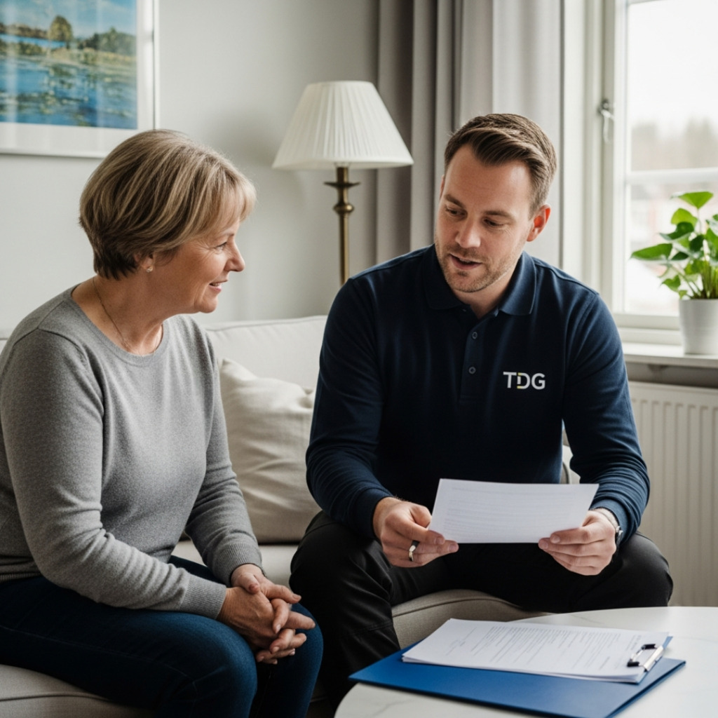 Person som håller i en fullmakt för dödsbo tömning